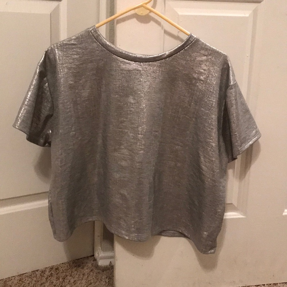 Silver crop top